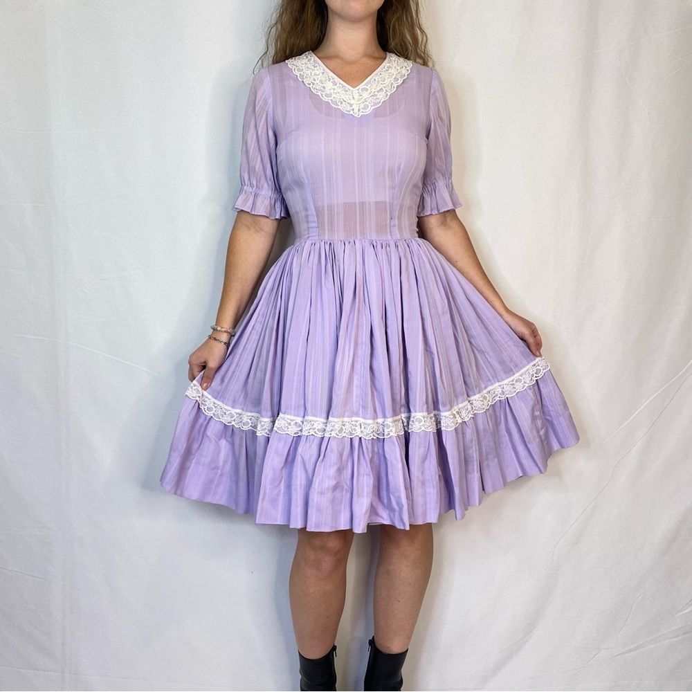 Vintage Lavender Lace Dress